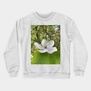 a white flower Crewneck Sweatshirt